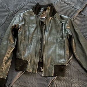 Black Moto Leather Jacket XS